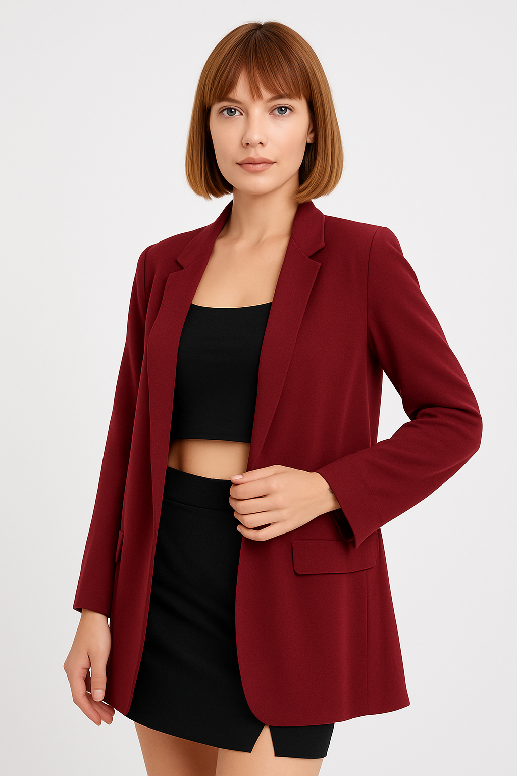 Kadın Blazer Ceket – Bordo